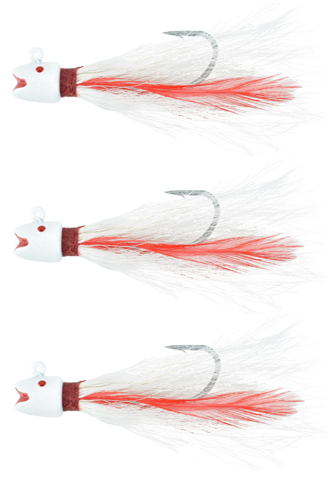 Рыболовная приманка Smiling Bucktail с последним забросом, 2,0 унции, Джиг - 3 упаковки 1005-W-2.0