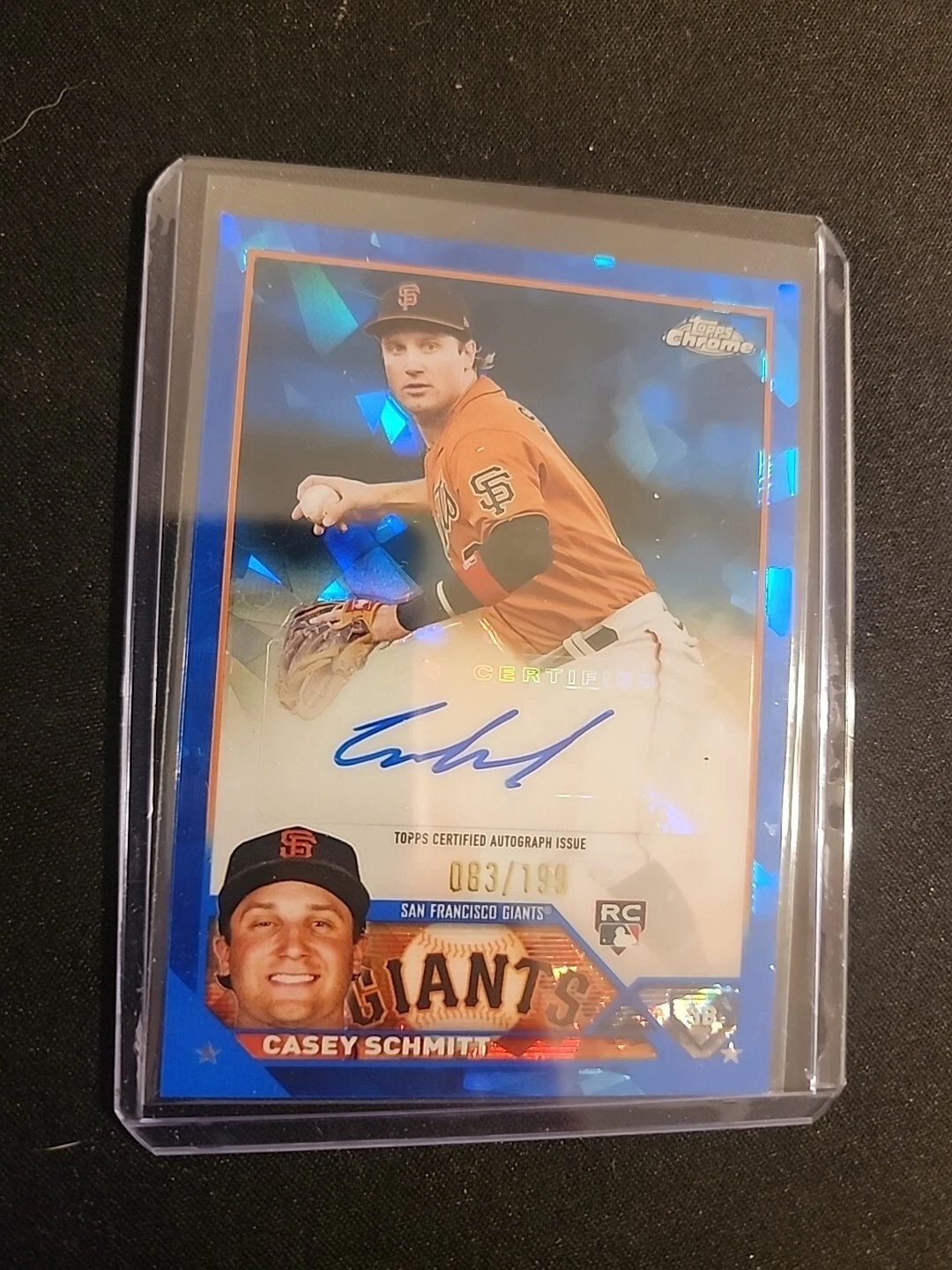 2023 Topps Chrome Sapphire Update Casey Schmitt (RC) AUTO #d 83/199 Giants