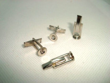DIY 2 pair 4pcs Hamilton Silver Plated Cuff Link Findings Settings Blank