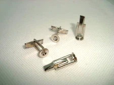 DIY 2 pair (4pcs) Hamilton Silver Plated Cuff Link Findings Settings Blank
