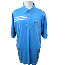 Adidas Climacool Coolmax Golf Men Size XL Blue UPF 50 Three Stripe Polo Shirt