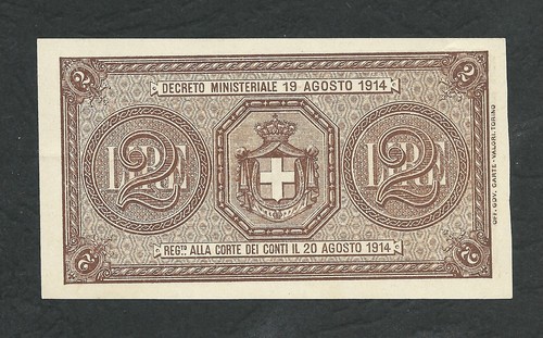 Italy Lire 2 FDS- / qFDS VITTORIO EMANUELE III Decr. 21-09-1914 Rara !!! - Imagen 2 de 4
