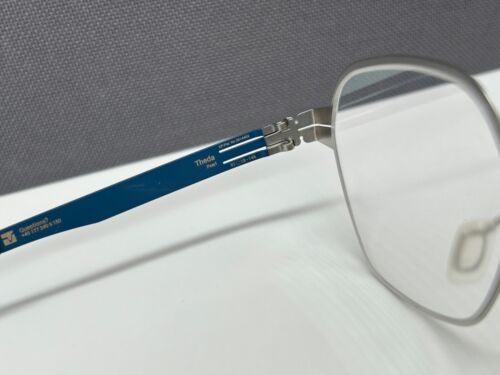 Ic Berlin Brille Herren Damen silber matt blau rund eckig Panto Theda NP:499€ - Bild 10 von 12