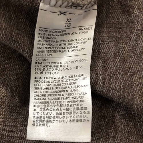 Camiseta torso para mujer Banana Republic marrón reversible manga larga talla XL - Imagen 10 de 14