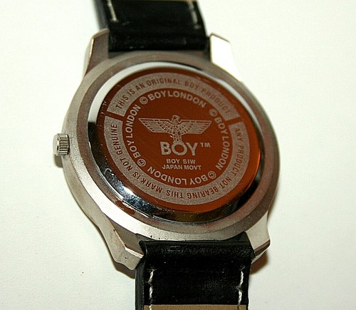 Seltene Herren Junge London Schiff Bullauge schwarzes Armband Uhr Neu Neu aus altem Lagerbestand 1990er - Bild 4 von 5