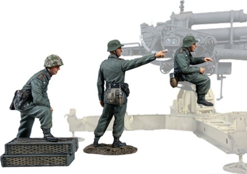 BRITAINS WORLD WAR 2 GERMAN 25221 3 MAN GERMAN 88MM FLAK GUN CREW - Picture 3 of 3