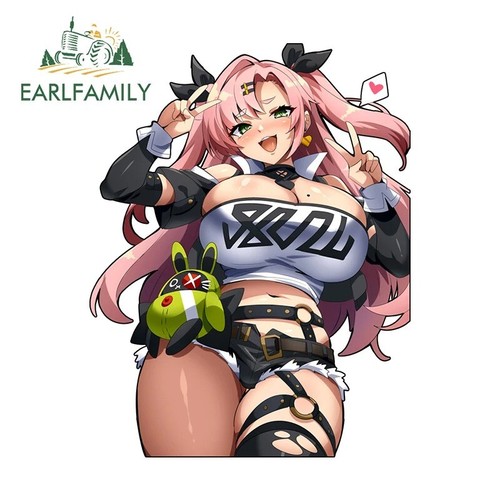 EARLFAMILY 5.1'' Sexy Huge Breasted Woman Anime Car Decal Furry Girl Sticker - Bild 4 von 11