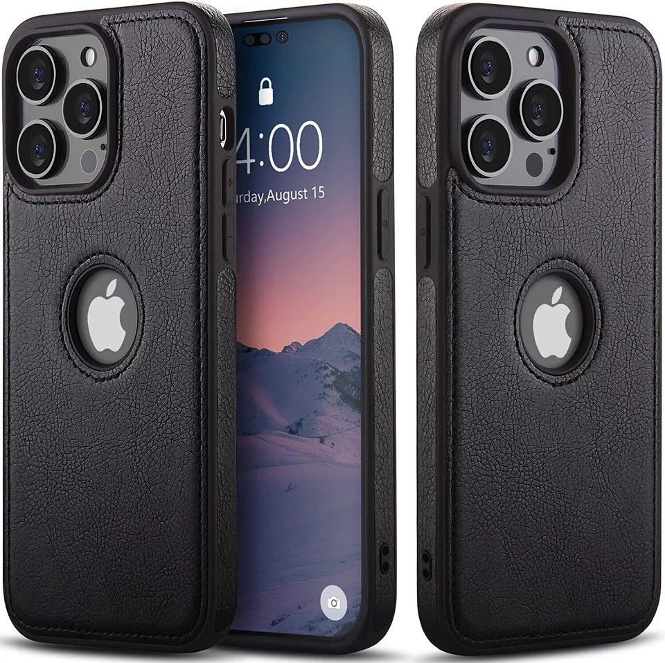 For iPhone 16 15 Pro Max 14 Plus 13 12 11 Shockproof Leather Phone Case ...