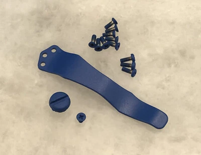 Flaches blaues Titan Taschenclip & Schraube Set für USA Emerson Messer Abstandshalter Modelle - Bild 1 von 4