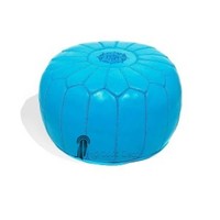 Turquoise Leather Pouffe Moroccan Design - Moroccan Pouf Hand Made Leather Turquoise Leather Pouffe Moroccan Design - Moroccan Pouf Hand Made Leather