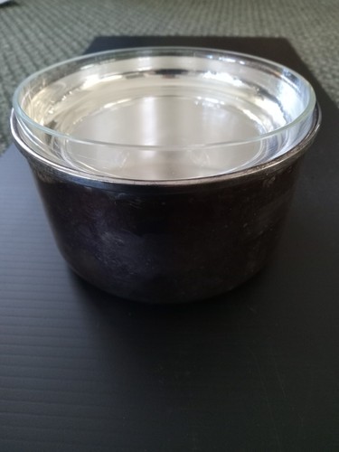 St James - Brasilien, Vintage Kaviar Servier Silber Teller - mit Glasschale