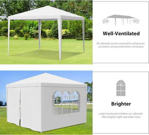 10 x10 Outdoor Gazebo White Canopy with sidewalls Party Wedding Tent Cater Ev... - Picture 11 of 12