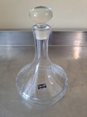 BEAUTIFUL PASABAHCE Glass Ships Decanter Made in Turkey 