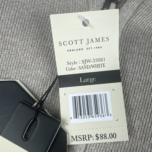 Scott James Sweatshirt Mens L Hoodie Beige Blanket Lined Full Zip NWT $88 Sand - Picture 7 of 8