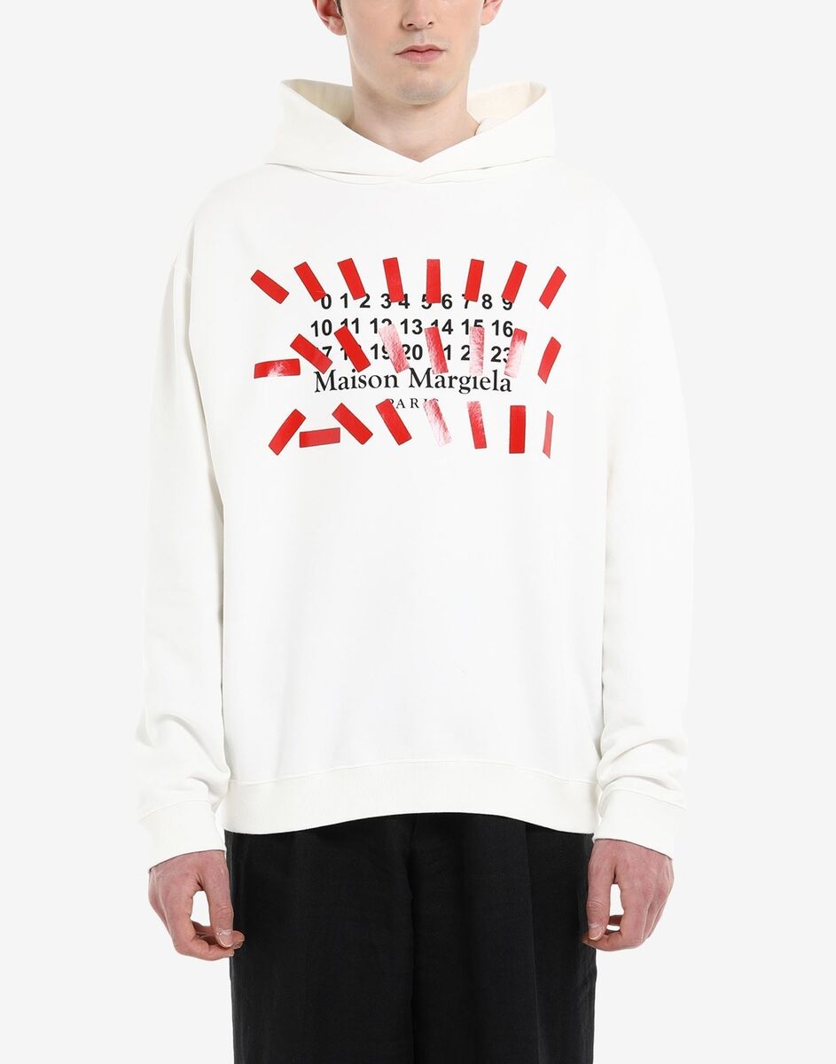 Maison Margiela logo hoodie, 100% cotton, printed decoration Maison Margiela logo hoodie, 100% cotton, printed decoration