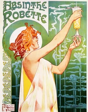 POSTER ABSINTHE ROBETTE ART NOUVEAU FRENCH ALCOHOL DRINK VINTAGE REPRO FREE S/H