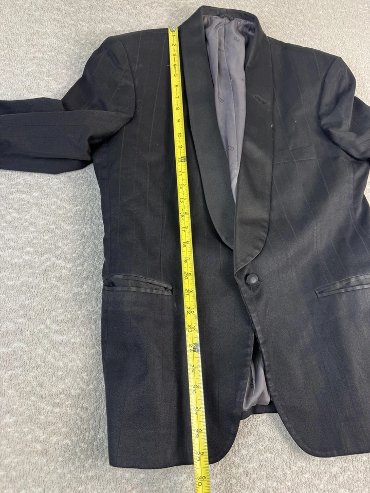 Vintage Christian Dior Blazer Mens 38S Black Tuxedo Shawl Lapel Jacket 80s - Image 4 of 4