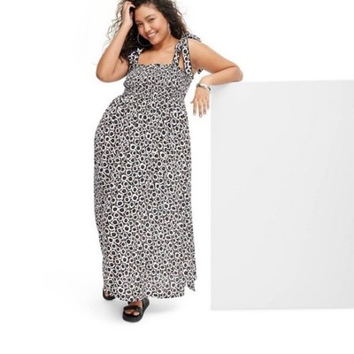 Smocked Tie Strap Neutral Poppy Midi Dress from Diane von FurstenbergXTarget XXL