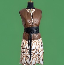Vintage Cocoa Brown Soft Leather Oversized Vest - Minimalist Soft Western Boho