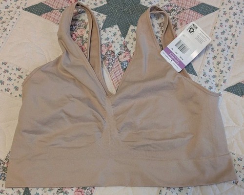 NWT JMS Just My Size Bra #1263 Size 5XL Beige Wire Free Comfort
