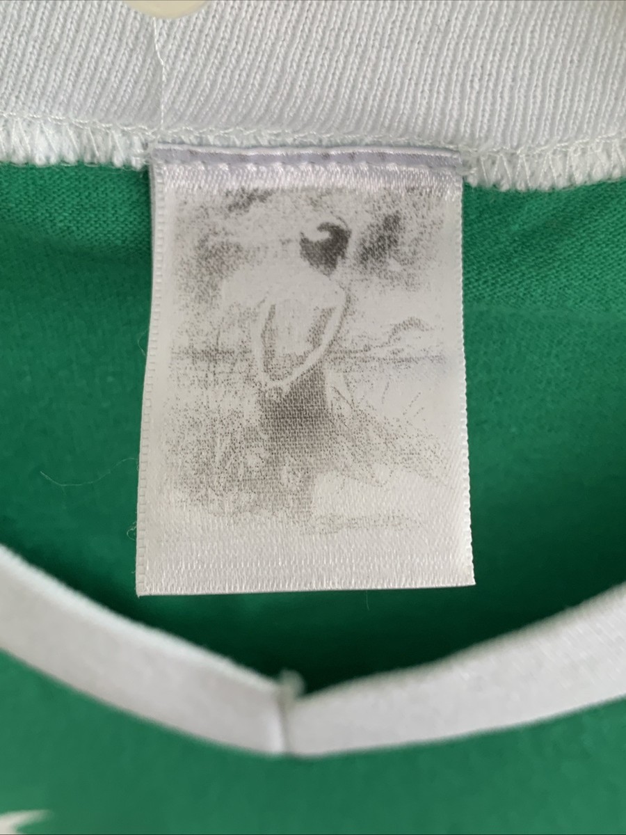 Basketcase Gallery T-Shirt Size Medium Green White Stripes Made In