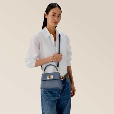 FURLA 1927 Top Handle Mini Bag   Celestial Blue   Excellent Condition