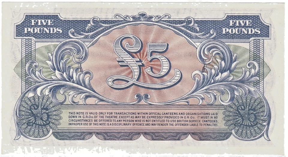 Mazuma *F2620 British Armed Forces 1958 £5 Five Pounds Special Voucher UNC - Image 2 of 2