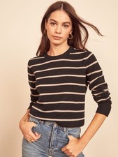 Reformation Women s Cashmere Black and White ...