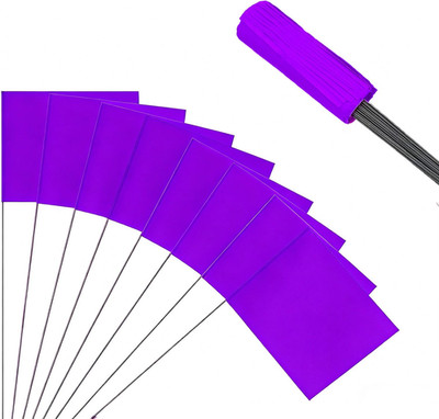 50Pack Purple Marking Flags,  13X4X5 Inch Marker Flags Use for Yard & Lawn, Boun