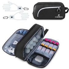 Golf Glove Holder Case with 2 Glove Shaper, Protective Golf Ball Bag Accessory S