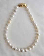 Alta lucentezza ~ grande collana con filo di perle australiane dei mari del s...