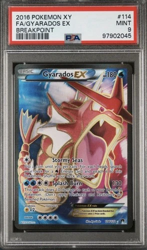 PSA 9 Gyarados EX 114/122 Full Art Ultra Rare Breakpoint Holo Pokémon Card