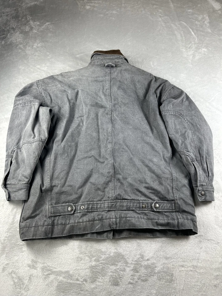 Chaqueta de mezclilla Calvin Klein para hombre gris medio cuello de pana tareas ropa de trabajo polar Foto 2 de 4