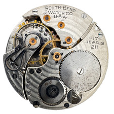 Antique 16s 1920 South Bend 2 17 Jewel Mechanical Pocket Watch Movement 211 USA
