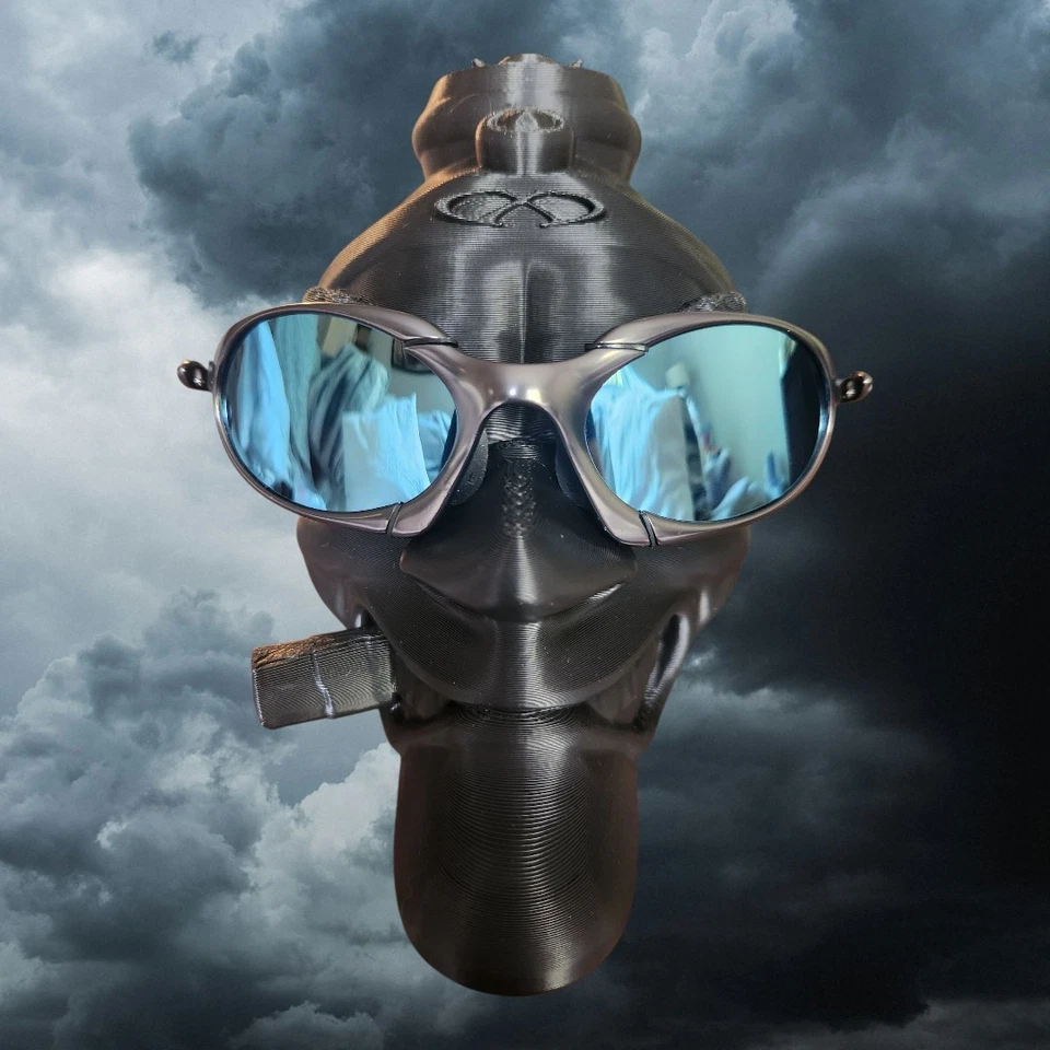 Marco Oakley Polarizado Romeo 1 Azul Gris Con Lentes Azules Foto 4 de 4