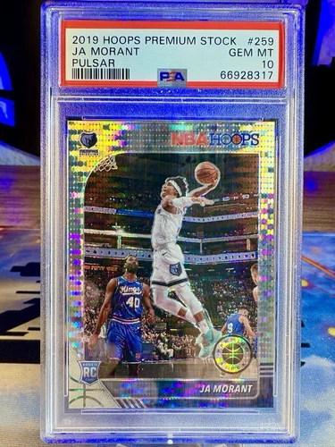 2019 Ja Morant Panini Hoops Premium Stock Pulsar Prizm Rookie Card #259 PSA 10
