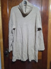 Wayf Womens Tunic Sweater Dress Camel Turtleneck Long Sleeve Pullover M New