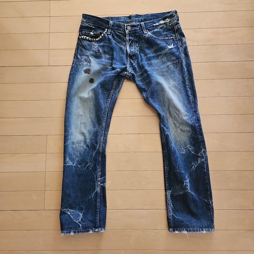 Hysteric Glamour Thee Xxx beschädigte Kanten Strass Swarovski Stickerei gebraucht