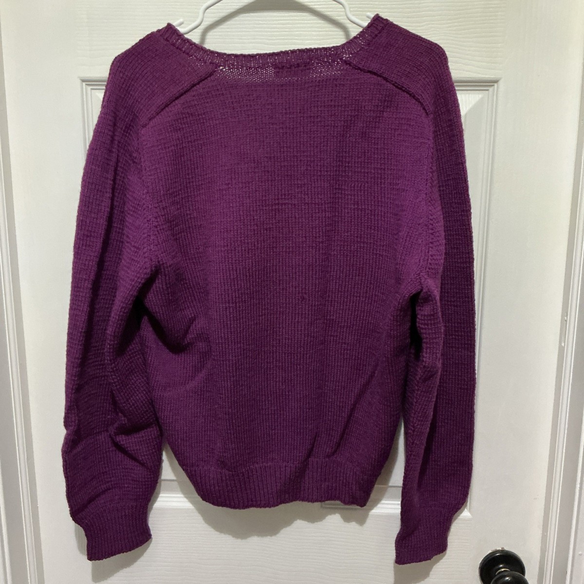 VTG Pure Wool V-Neck Sweater Mens Handmade By Helen Lamont Sz Medium View 5