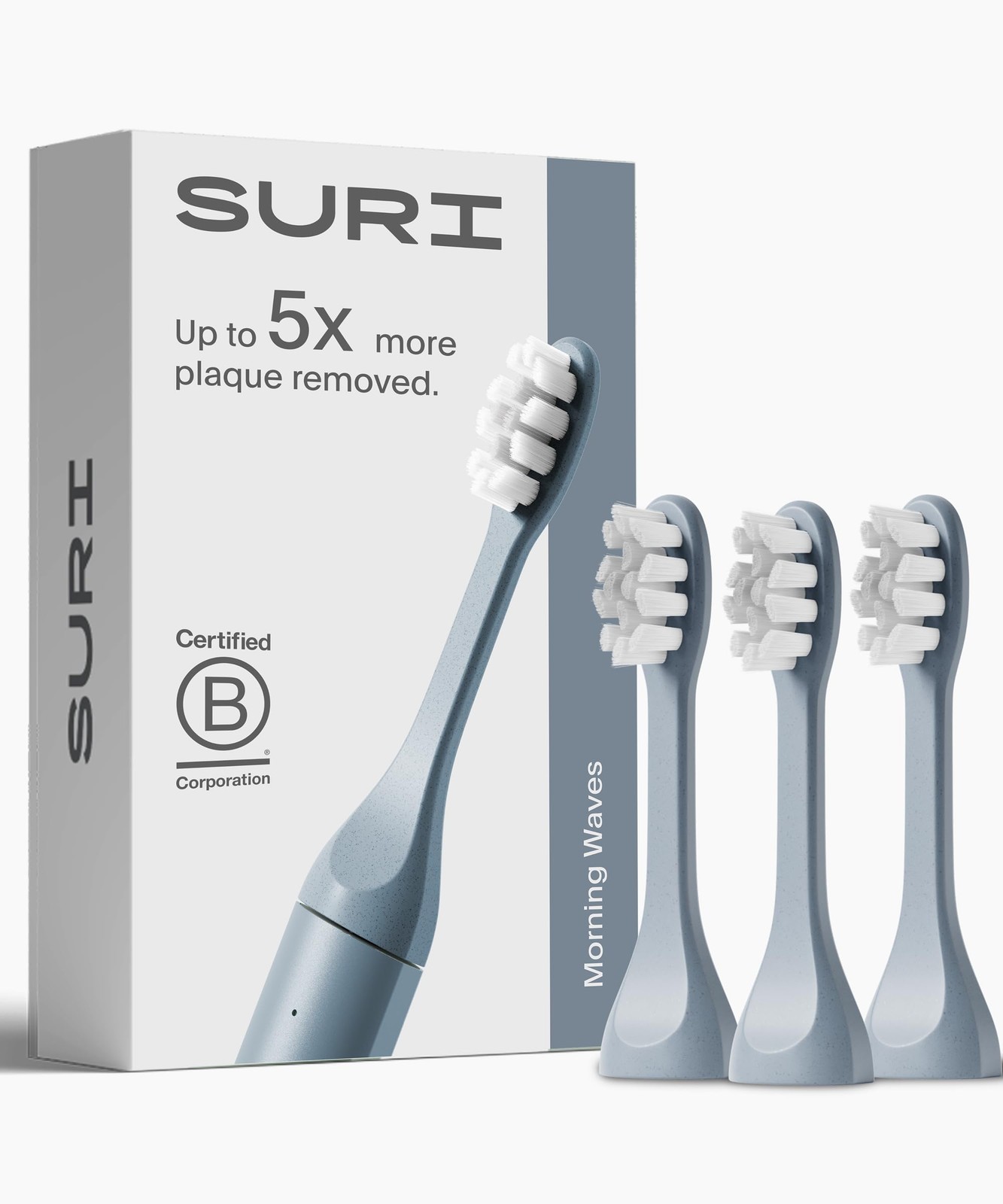 SURI Recyclable Plant-Based, Electric Toothbrush Heads - Heads, Morning Waves