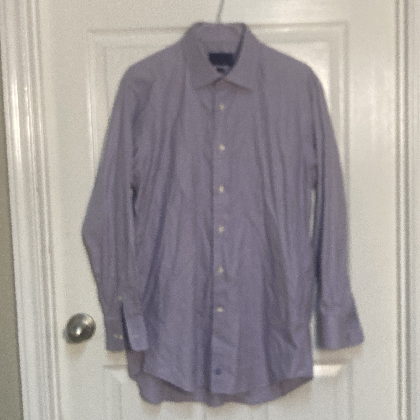 Men's Dress Shirt by David Donahue Long Sleeve Purple Size 16.5 32/33