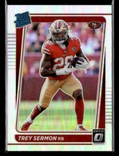 2021 Donruss Optic #224 Trey Sermon Holo Rookie Card San Francisco 49ers. rookie card picture