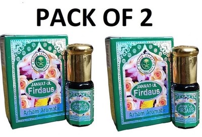 2X Attar JANNATUL FIRDAUS by Arham Aromatic; Real, Organic & Long Lasting Unisex