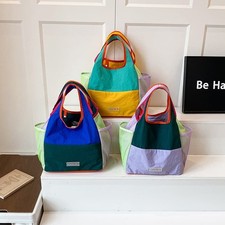 Canvas Tote Bag Shopping Colorful Hand Bag Lightweight Reusable Grocery Foldable