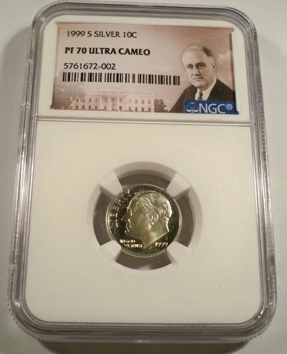 1999-S 10c SILVER NGC PF70UCAM PROOF ROOSEVELT DIME ULTRA CAMEO PR 70