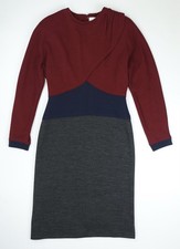 Vintage Miss O Oscar De La Renta Wool Dress Size 4 Long Sleeve USA Made Sheath