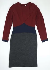 Vintage Miss O Oscar De La Renta Wool Dress Size 4 Long Sleeve USA Made Sheath