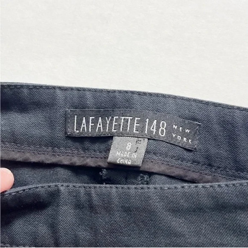 Pantaloni pantaloni Lafayette 148 New York gamba dritta colore nero taglia 8 - Foto 4 di 8