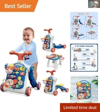 5-in-1 Baby Push Walker - Activity Center & Early Learning Gift for Boys