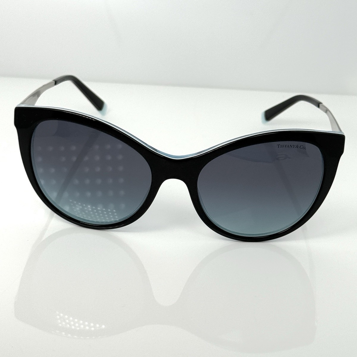 Tiffany & Co Women's Sunglasses Silver Diamond Point Black Blue